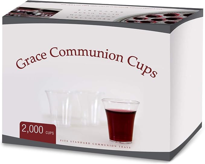 Grace Communion Cups - Disposable Plastic 2000 per box - Fits Standard Holy Communion Trays