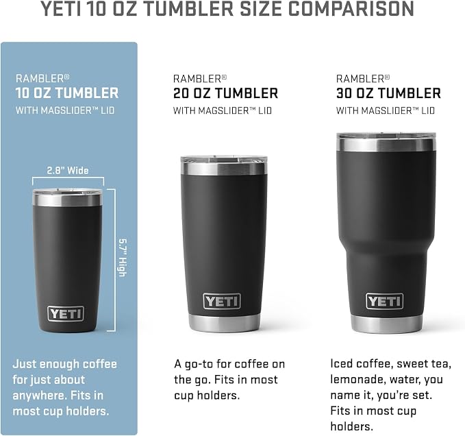 YETI Rambler 10 oz Tumbler, Stainless Steel, Vacuum Insulated with MagSlider Lid, Low Country Peach