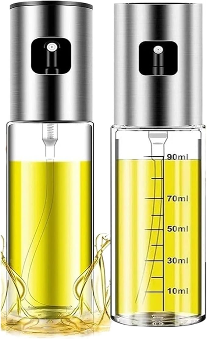 Glass Oil Sprayer Cooking Spray Mister Fit For Salad BBQ Kitchen Baking Empty Vinegar Bottle(Rose Gold-4PCS)