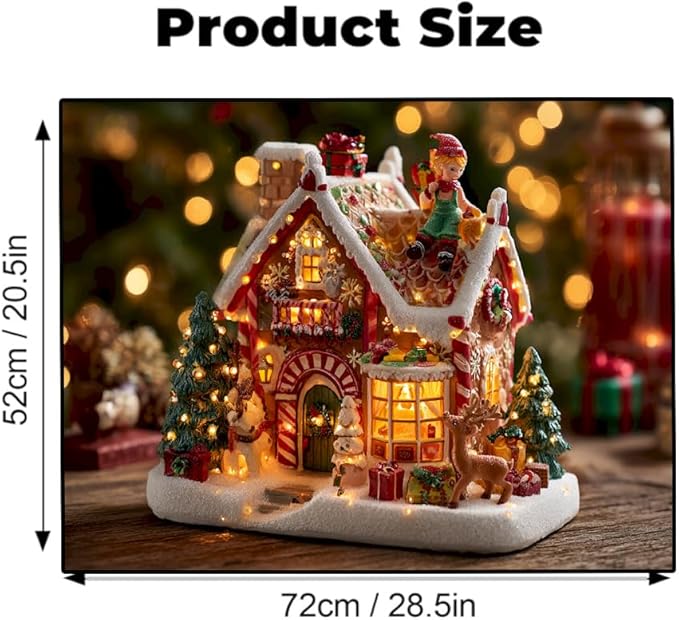 Stove Top Cover for Electric Stove 28.4 x 20.5 Inch Non Slip Stove Mat Oil Proof Christmas Village House Glass Cooktop Protector Kitchen Counter Mat