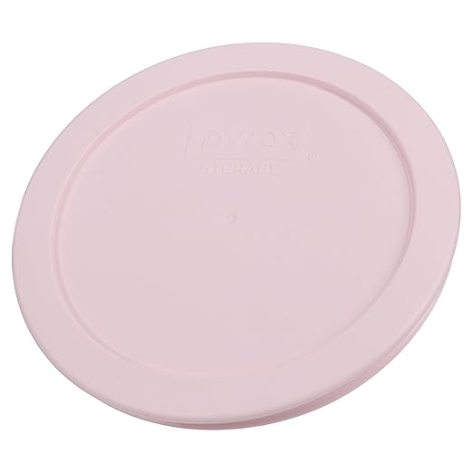 Pyrex 7201 4-Cup Glass Bowl and 7201-PC Loring Pink Lid (4-Pack) - Made in USA