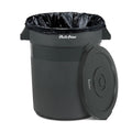 PLASTIC PRINCE 20 Gallon Round Trash Can Container with Lid Gray Plastic Commercial Garbage Bin for Home Garage Restaurants Warehouses