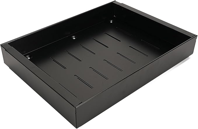 GOTOTOP Black Minimalist Expandable Pull Out Drawer Kitchen Cabinet Organizer with Adhesive Film