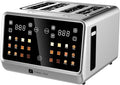 MAGNAVOX HOME, Culinary Chef 4 Slice Smart Toaster, Touchscreen, Wide Slots- Bread, English Muffins, Croissants, and Bagels, 5 Adjustable Toast Settings, Cancel/Defrost, 6 Bread Types & Shade Settings