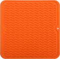 MicoYang Silicone Dish Drying Mat for Multiple Usage,Easy clean,Eco-friendly,Heat-resistant Silicone Mat for Kitchen Counter or Sink,Refrigerator or Drawer liner Orange M 12 inches x 12 inches