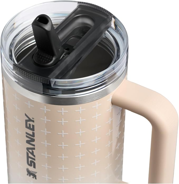 STANLEY Quencher ProTour Flip Straw Tumbler with Leakproof Lid 40 oz | Built-In Straw & Handle | Cupholder Compatible for Travel | Insulated Stainless Steel Cup | BPA-Free | Champagne Plus