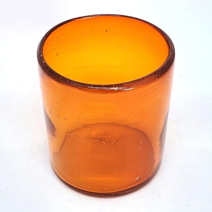 Solid Orange 9 oz Short Tumblers (set of 6), Recycled Glass, Lead-free, Toxin-Free (9oz Tumbler)