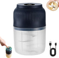 2026 Upgraded Electric Garlic Chopper 320ML Mini Food Processor, 6 Stainless Steel Blades, USB Rechargeable Portable Cordless Veggie Vegetable Onion Nut Meat Grinder, One blue Six blades & egg beater
