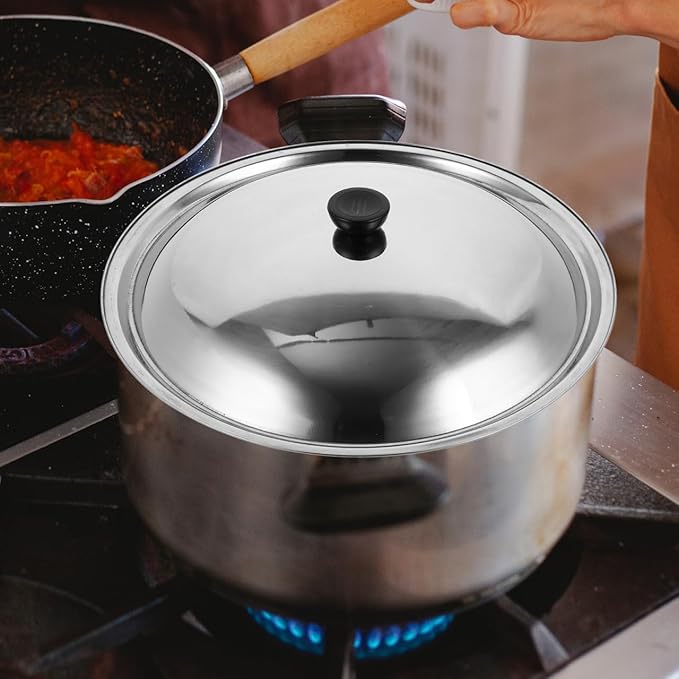 Ciieeo Stainless Steel Pot Cover with Knob Anti-scalding Cooking Tool for Efficient Oil Splash Protection Kitchen Gadget for Warm Food Retention and Steam Cooking