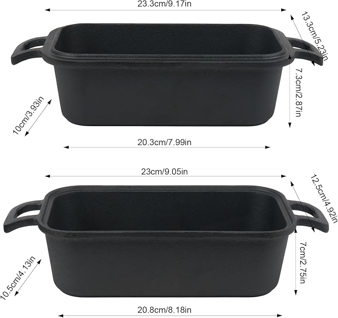 Demine Cast Iron Loaf Pan with Lid 9x5 Inch – Dutch Oven Bread Pan for Sourdough, Banana Bread, Meatloaf – Even Heat, Non-Stick, Oven Safe Baking Pans