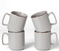 famiware Coffee Mugs Set of 4, Nebula 14oz Coffee Mugs, Ceramic Cup Set with Handle for Latte, Tea, Milk, Cappuccino, Cocoa, Light Gray