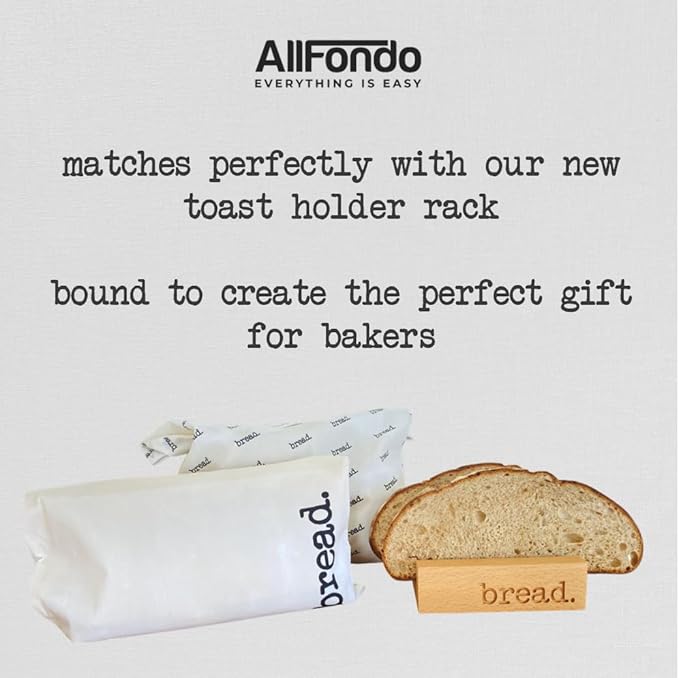 2 Pack XL Reusable Sourdough Bread Bags | Beeswax Bags for Homemade Bread | Cotton Beeswax Lined bags for Sourdough | Storage Accessories | Hook & Loop Fastener | 2 layers