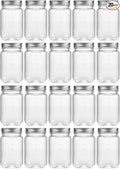 novelinks 16 oz Clear Plastic Jars with Lids, Refillable 16oz Mason Jars with Lids & Storage Containers for Kitchen & Household Use (20 Pack,Silver)