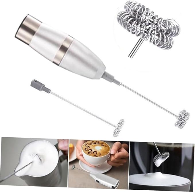 Cabilock Handheld Milk Frother Wand Electric Coffee Mixer Battery-operated Milk Frother Easy to Clean for Daily Use