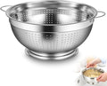 Maxdot 1 Pack 12 Quart Heavy Duty Stainless Steel Colander with Footed Base and Handles Pasta Spaghetti Berry Fruit Vegetable Kitchen Food Strainer Basket