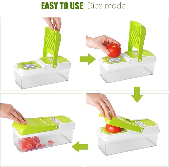 Vegetable Chopper Pro Onion Chopper Dicer Slicer Cutter Manual - Vegetable Spiralizer Mandoline Slicer Food Veggie Kitchen Fruit Chopper Heavy Duty