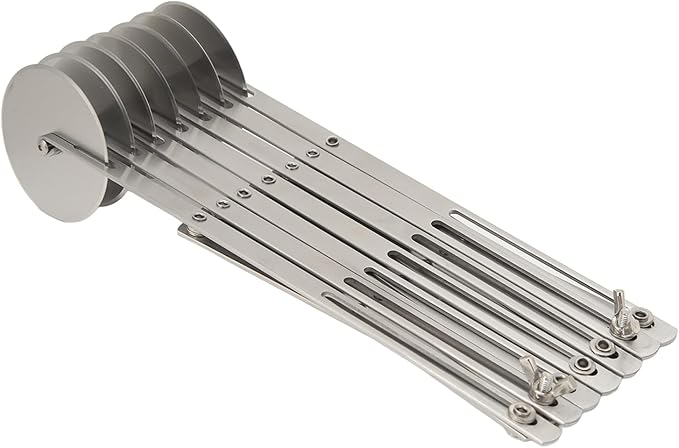 7 Wheel Pastry Cutter Roller Stainless Pizza Slicer, Expandable Pizza Slicer Multi-round Pastry Knife Baking Cutter Roller Pasta Cutter Wheel Cookie Dough Cutter Divider
