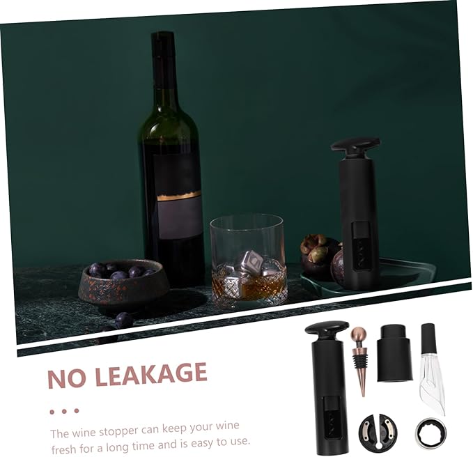 6-Piece Wine Opener Set Vacuum Wine Stoppers Aerator Pourer and Corkscrew for Parties