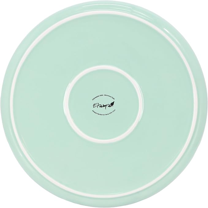 Elama Duncan 18 Piece Porcelain Dinnerware/Tableware Set, Service for 6 (Mint)