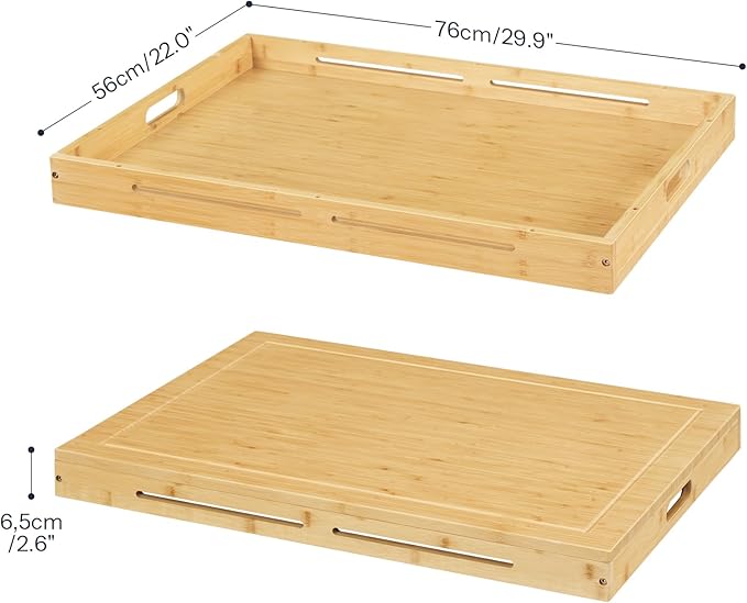 HOOBRO Bamboo Stove Top Cover, Noodle Board Stove Cover, Stove Top Cover Board for 30”x22” Electric Stove, Gas Burners, Stove Cover Cutting Board for Kitchen, Sink, Oven, Natural YL77TL01