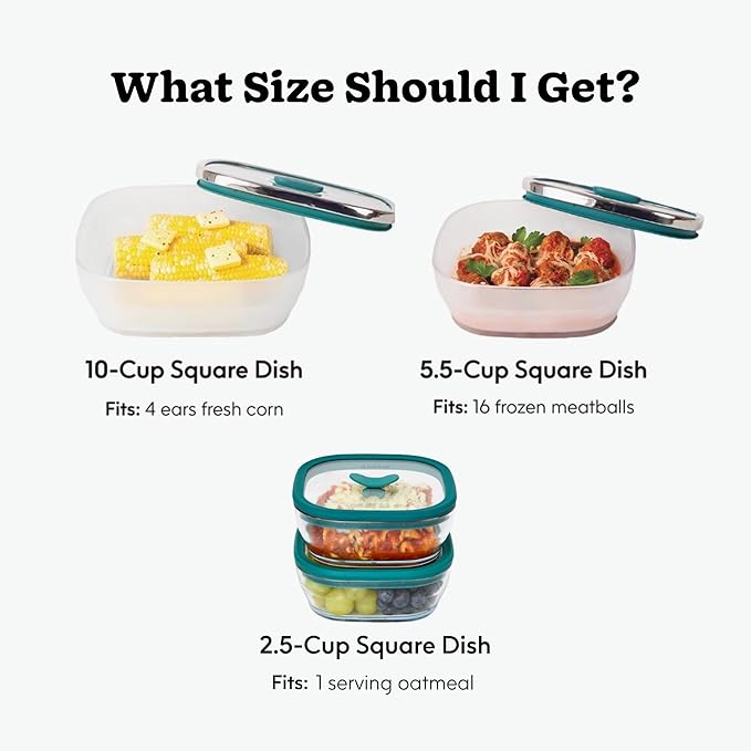 Anyday 2 Pack 2.5 Cup Microwavable Glass Lunch Containers With Glass Lids, Microwave Safe Lunch Bowls with Lids for Work, Food Storage, Bento Box Meal Prep Container