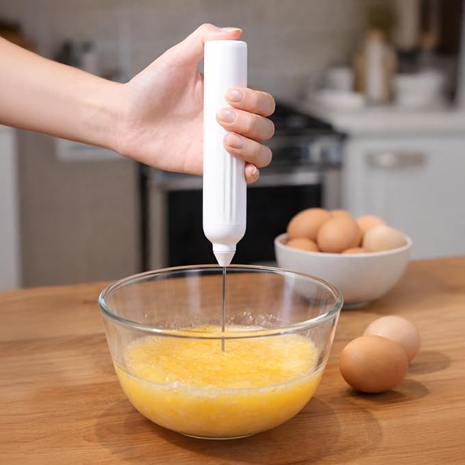 Electric Milk Frother, Handheld Rechargeable Mixer, 6500 Rpm With Stand, 1500Mah Battery, Type-C Charge, Stainless Steel Whisks, 400-Second Runtime For Latte, Coffee, Cappuccino