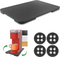 360° Rolling Tray Bamboo Appliance Slider, Appliance Sliders for Kitchen Appliances Sliding Tray for Coffee Maker Appliances Mat Easily from Under The Cabinet Black(13.9"×9.4")