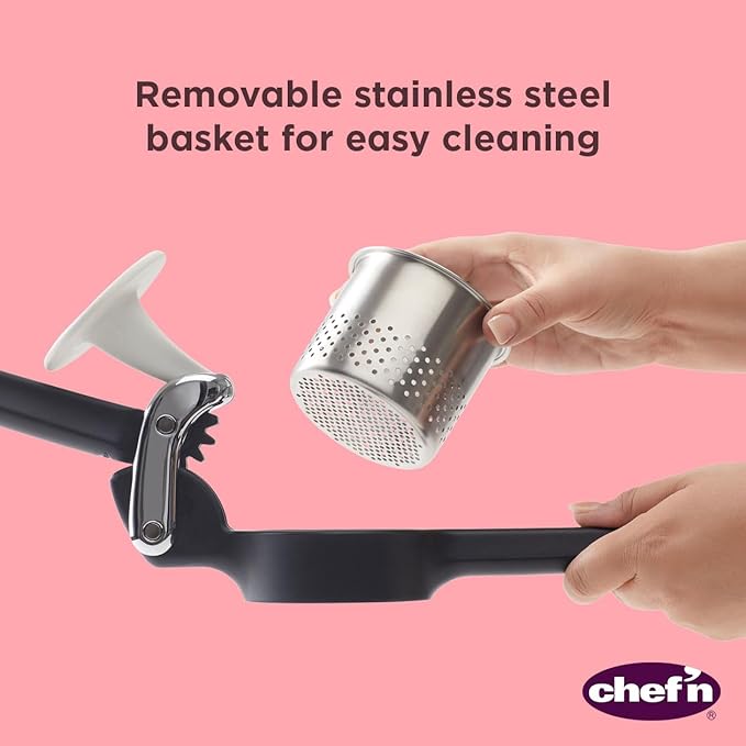 Chef’n FreshForce Potato Ricer, Masher and Vegetable Press – Heavy-Duty Potato Ricer with Dual-Gear Mechanism, Easy-Clean Dishwasher Safe