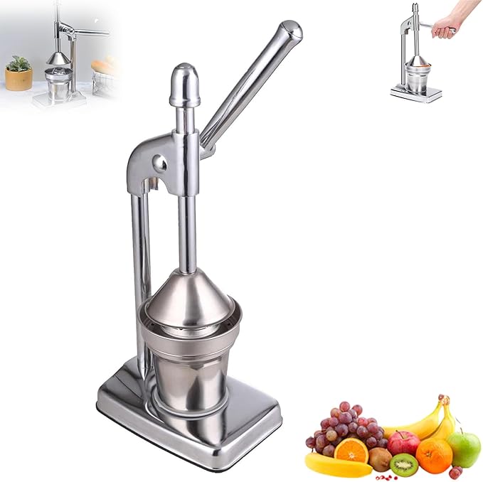 Cast Iron Juicer Hand Press, Manual Juicer, Heavy Duty Countertop Lime Citrus Crush Machine, Easy to Clean, Home and Kitchen