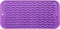 MicoYang Silicone Dish Drying Mat for Multiple Usage,Easy clean,Eco-friendly,Heat-resistant Silicone Mat for Kitchen Counter or Sink,Refrigerator or Drawer Liner Purple S 12 inches x 6 inches
