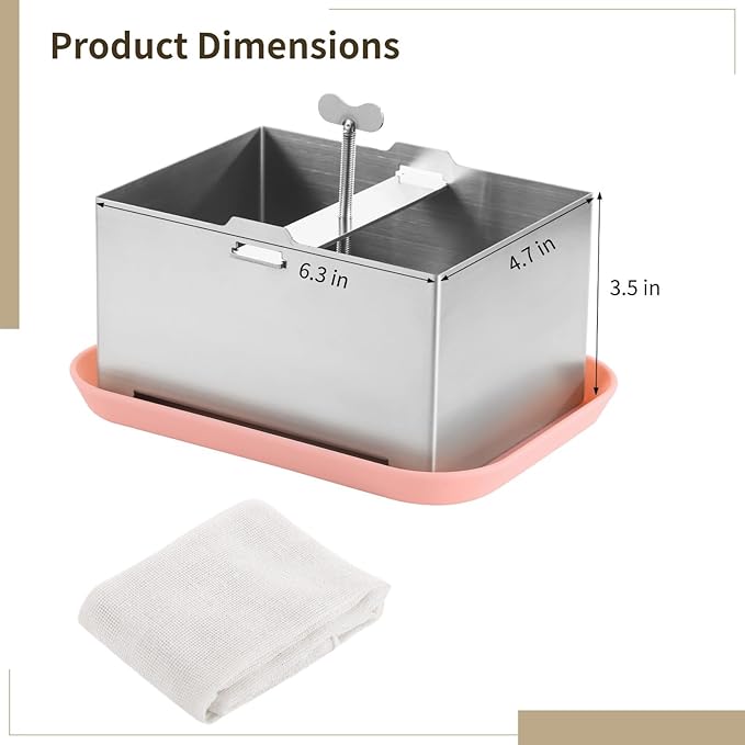 with Gauze & Drip Tray, Vegan Tofu Presser, Tofu Press Kit, for Firm Or Extra Firm Tofu, 304 Stainless Steel Tofu Presser, Tofu Maker