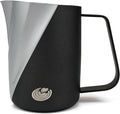 Barista Swag Curved Body Coffee Milk Frothing Cup for Espresso Machines Latte Art 500ml Steaming Pitchers (Matte Gray-Black)