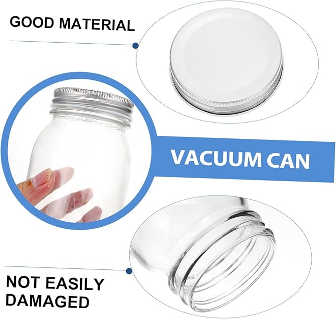 6pcs Assorted Sealing Jars with Airtight Lids Multi-functional Storage Containers for Canning Preserving and Meal Prep