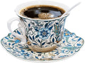 Bone China Tea Cup and Saucer Set with Spoon，Elegant Floral Tea Cup Set (7 oz)，British Coffee Latte Mug