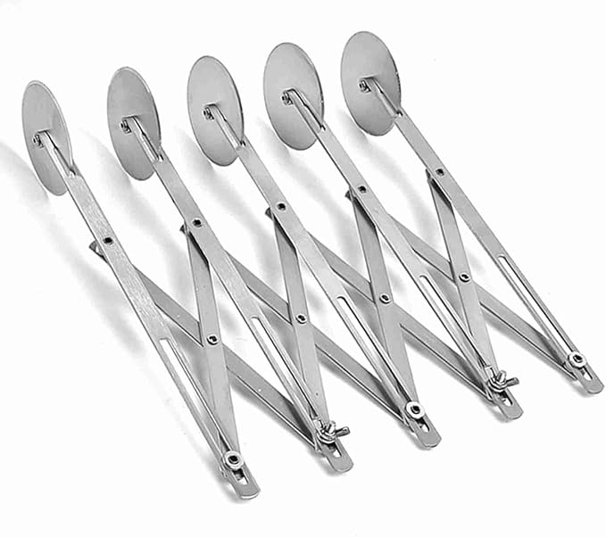 7 Wheel Stainless Steel Pizza Knife Wheel Cutter Adjustable Dough Divider, Silver - Durable Food Grade Material, Even Cutting, Ideal for Baking Pizza and Pastry (5 wheel)