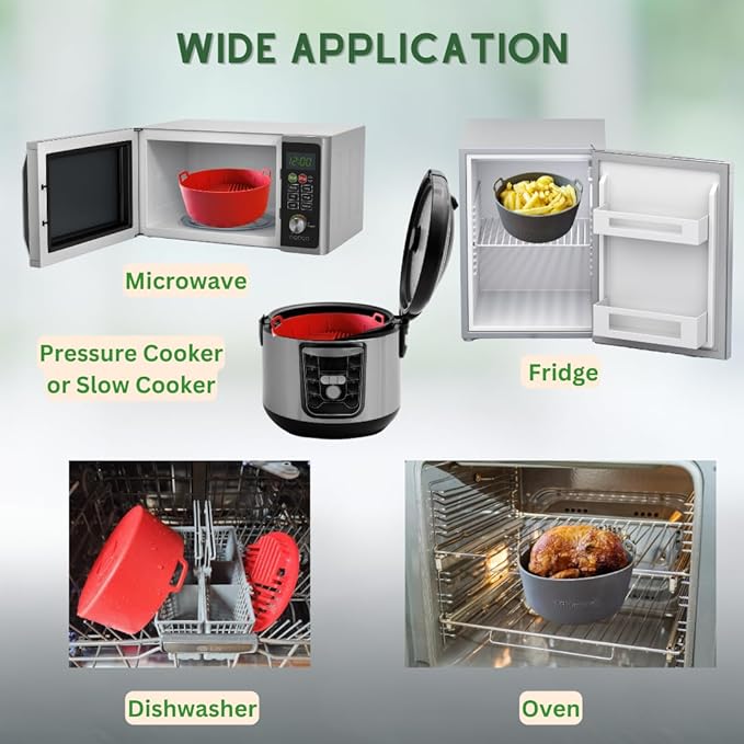 Air fryer liners reusable, STURDY airfryer liners for air fryer basket, air fryer accessories silicone liner 3-5QT - 7.5"
