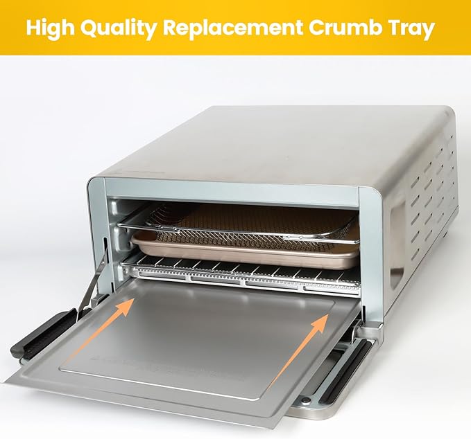 Crumb Tray for Ninja Foodi SP101 SP151 Air Fryer, Replacement Tray with 4 Pack Oven Liners Reusable Replacement Crumb Tray Sturdy and Durable Accessories for Ninja Air Fryer Ovens
