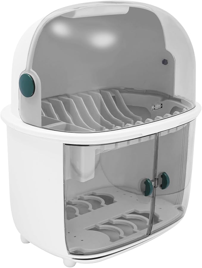 Dish Rack Over Sinks with Silicone Drying Tray, Dish Drainer for Kitchen Counter with Cutlery Holder, Drying Rack Fit