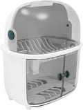 Dish Rack Over Sinks with Silicone Drying Tray, Dish Drainer for Kitchen Counter with Cutlery Holder, Drying Rack Fit