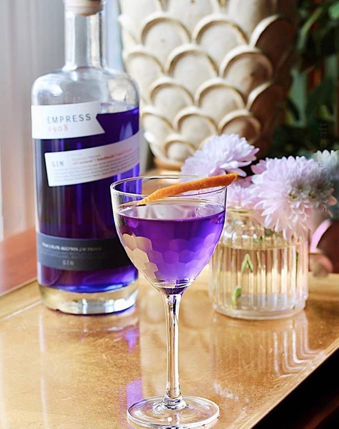Amehla "Hive Glass Honeycomb Nick & Nora Cocktail Glasses, 5oz Coupe Martini, Manhattan, Bee's Knees Craft Cocktails Glass (Pack of 2)