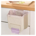 Collapsible Hanging Kitchen Trash Can No Bending Waist Bin Convenient Cleaning Garbage Disposal for Home Use Large Size Foldable Kitchen Can Wall Mounte(Purple)