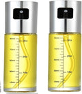 Glass Oil Sprayer Cooking Spray Mister Fit For Salad BBQ Kitchen Baking Empty Vinegar Bottle(Silvery-2PCS)