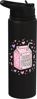 Baby Daddy Tears Retro Pink Milk Carton Hearts Aesthetic Stainless Steel Insulated Water Bottle