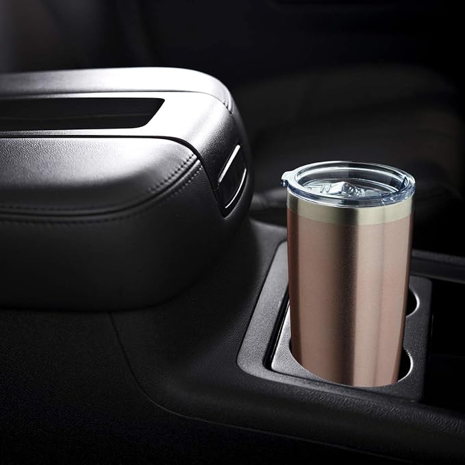 COMOOO 20oz Tumbler with Straw Stainless Steel Insulated Coffee Tumbler Cups Double Wall Vacuum Travel Coffee Mug with Splash Proof Sliding Lid for Hot Cold Drinks (Mix Color,4 Pack)