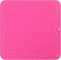 MicoYang Silicone Dish Drying Mat for Multiple Usage,Easy clean,Eco-friendly,Heat-resistant Silicone Mat for Kitchen Counter or Sink,Refrigerator or Drawer liner Rose M 12 inches x 12 inches