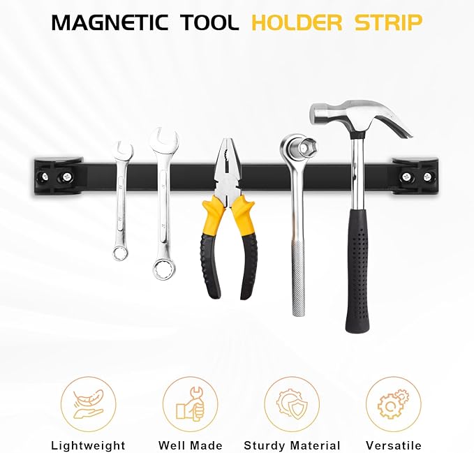 DGSL Magnetic Tool Holder Strip 4 Pack, 12 In Heavy Duty Tool Organizer Magnetic Strip, Tool Magnet Bar For Garage Tool Organization