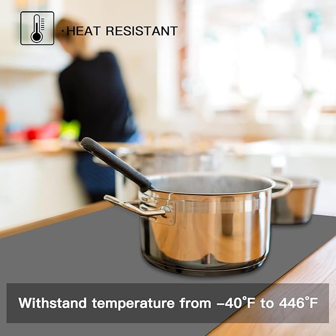 Largest Silicone Mats for Kitchen Counter, 120" x 24" Extra Large Heat Resistant Counter Mat, Kitchen Island Waterproof Thicken Non-Slip Countertop Protector Mat, Multipurpose Mat, Semitransparent