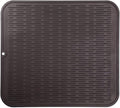 MicoYang Silicone Dish Drying Mat for Multiple Usage,Easy clean,Eco-friendly,Heat-resistant Silicone Mat for Kitchen Counter or Sink,Refrigerator or Drawer Liner Coffee XL 18 inches x 16 inches