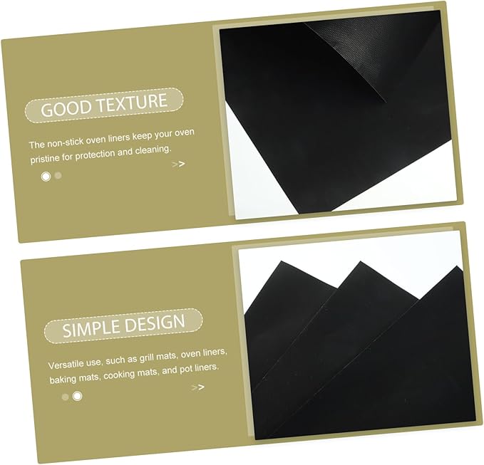 Hemoton 9sheets Non-stick Oven Liners Heat Resistant Baking Mats for Easy Clean-up Reusable and for Electric and Gas Ovens