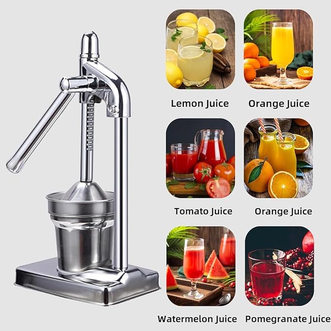 Cast Iron Juicer Hand Press, Cast Iron Manual Juicer, Stainless Manual Casts Iron Juicer, Heavy Duty Countertop Lime Citrus Crush Machine, Easy to Clean, Home, Kitchen, Bar